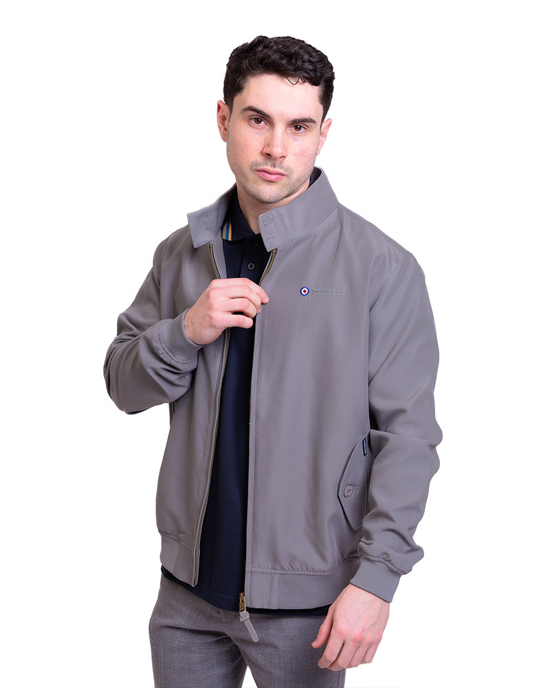 Lambretta Men's LMBBHH1 Showerproof Classic Harrington Jacket Grey