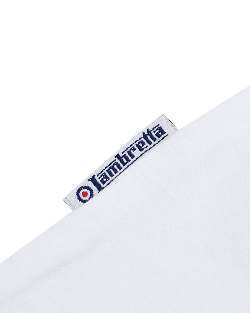 Lambretta Men's SS9107 Two Tone Panel Polo Shirt White Black