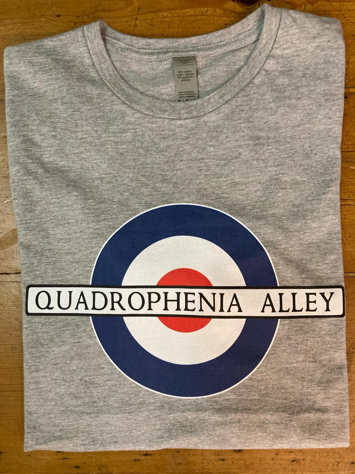 Quadrophenia Alley Men's Exclusive Mod Target Print T-Shirt Grey