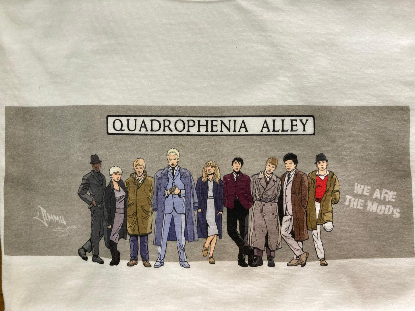Quadrophenia Alley Men's Exclusive Icon Quadrophenia Cast Print T-Shirt White