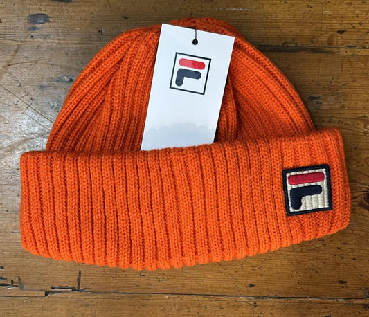 Fila Vintage Men's FHXF2214 Classic Watchman Chunky Knit Turn Up Beanie Hat Mandarin