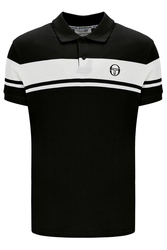 Sergio Tacchini STM14554 SS Young Line Polo Shirt Black / White