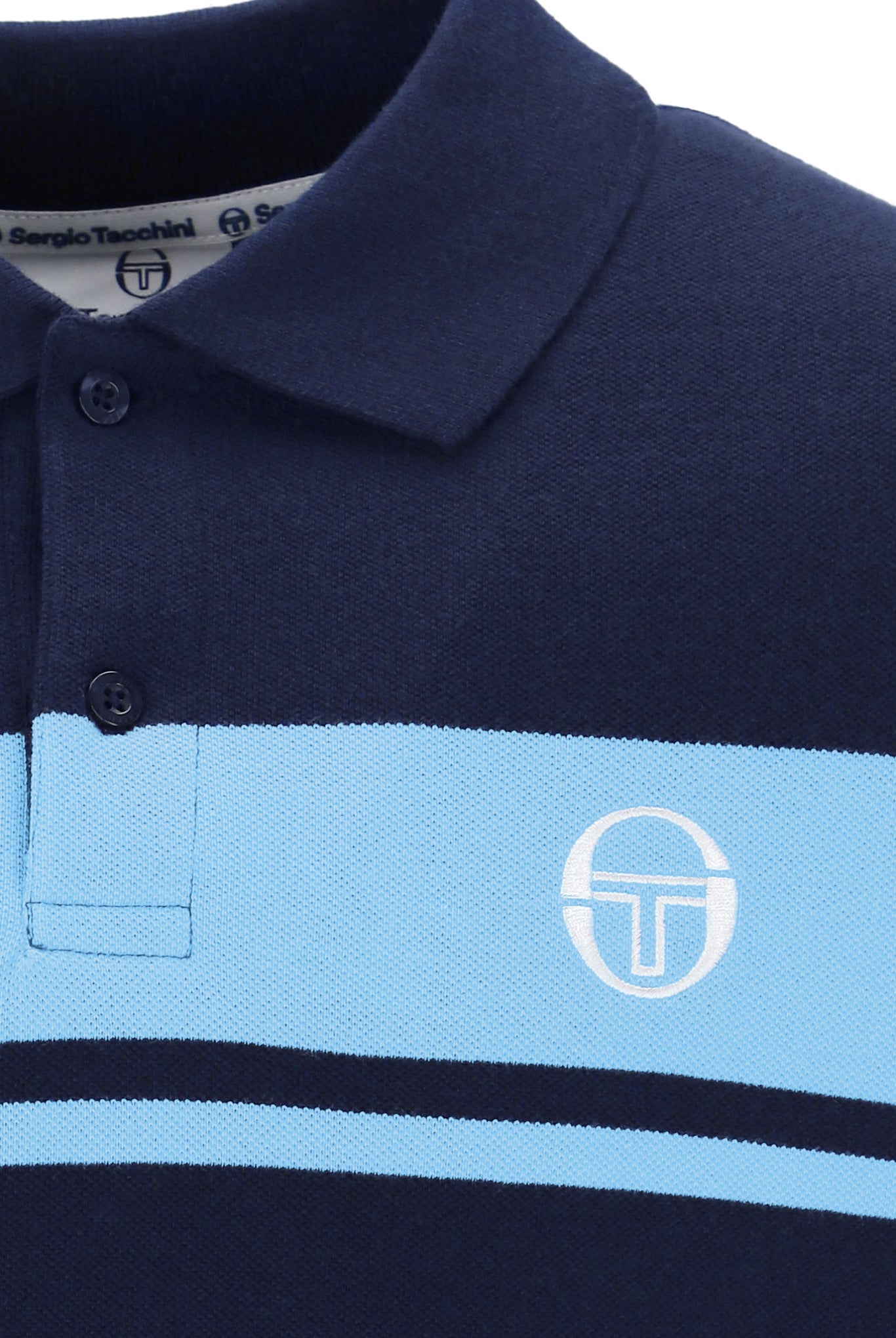 Sergio Tacchini Men's STM14554 SS Young Line Polo Shirt Maritime Blue / Baltic Sea