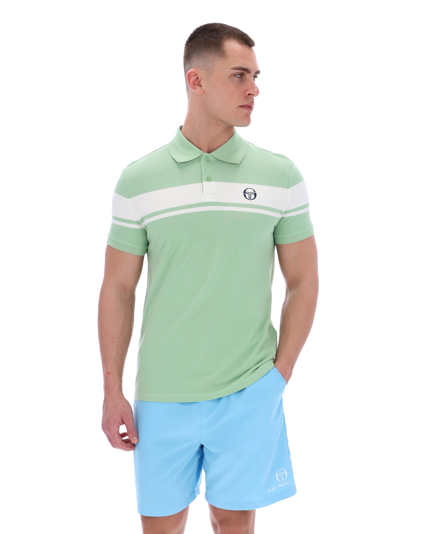 Sergio Tacchini Men's STM14554 SS Young Line Polo Shirt Quiet Green