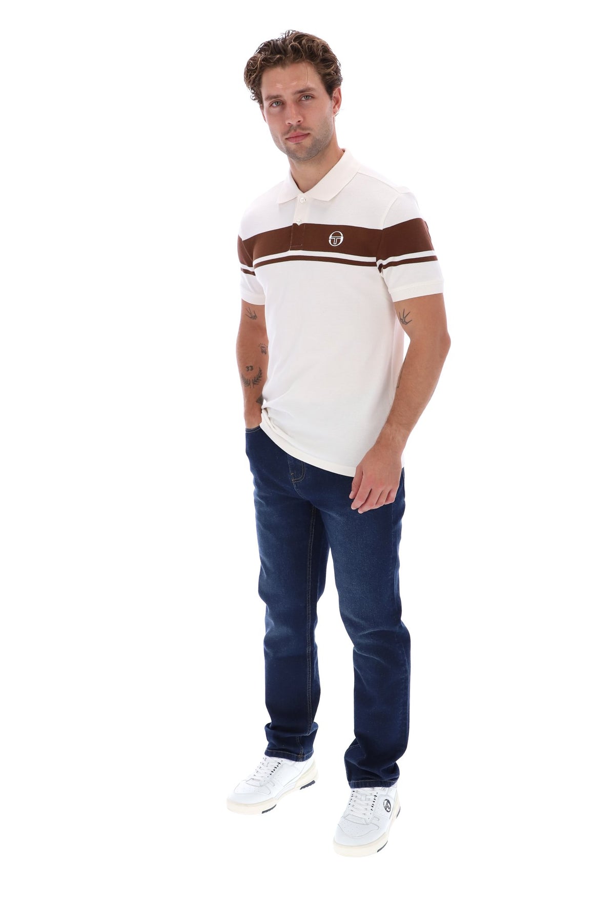 Sergio Tacchini STM14554 SS Young Line Polo Shirt Gardenia / Potting Soil