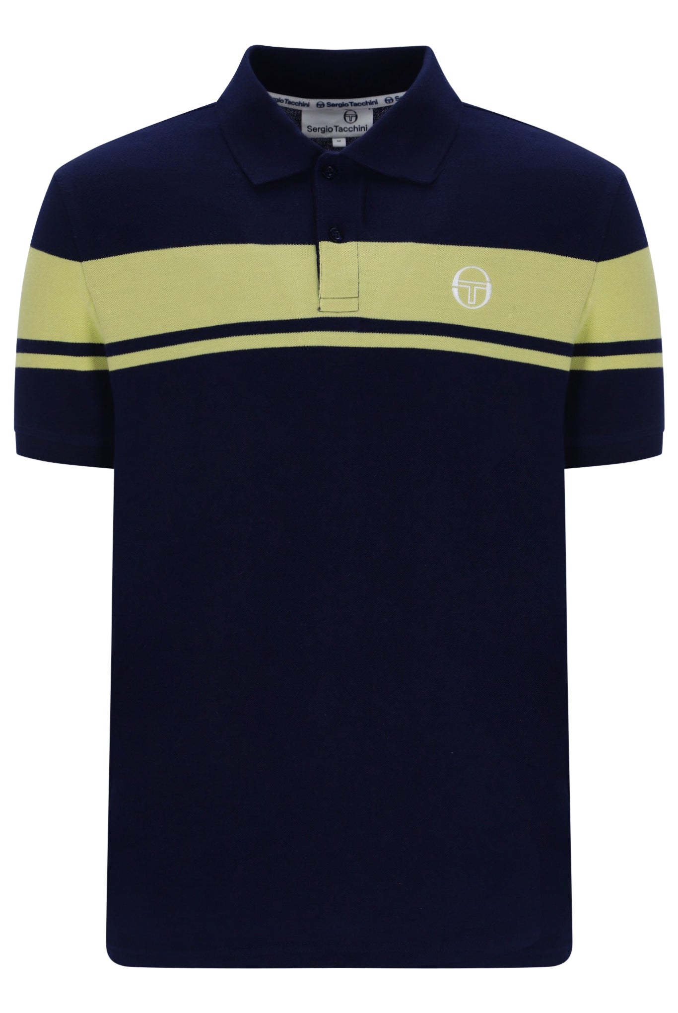 Sergio Tacchini Men's STM14554 SS Young Line Polo Shirt Maritime Blue / Celery