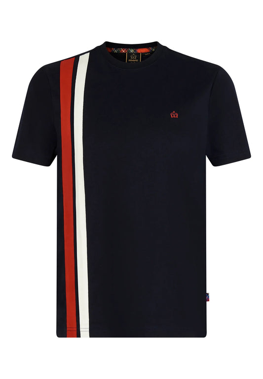 Merc Men's Belmont Crew Neck T Shirt Navy Blue