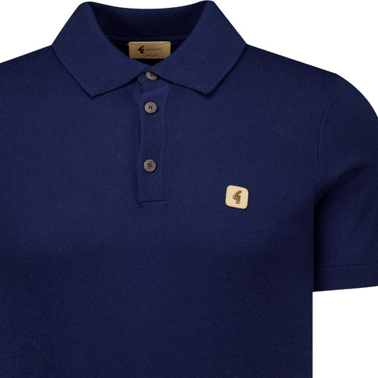 Gabicci Vintage Men's V19GK04 Jackson SS Knit Polo Shirt Storm Blue