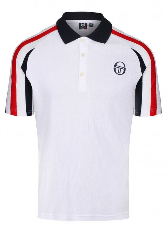 Sergio Tacchini Men's STM12138 New Blow Polo Shirt White / Maritime Blue