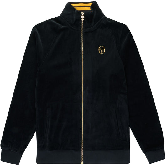 Sergio Tacchini Men's Court Velour Track Top Black