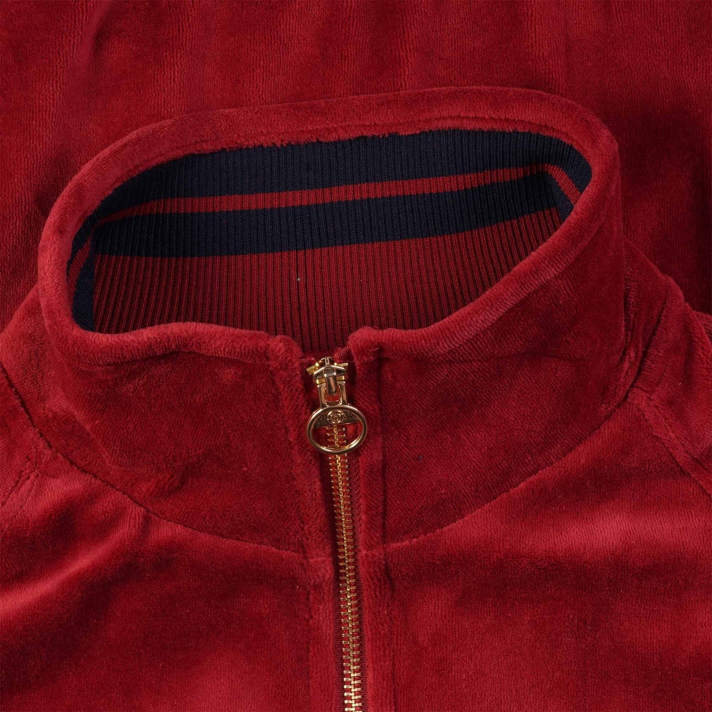 Sergio Tacchini Men's Court Velour Track Top Sun Dried Tomato Red