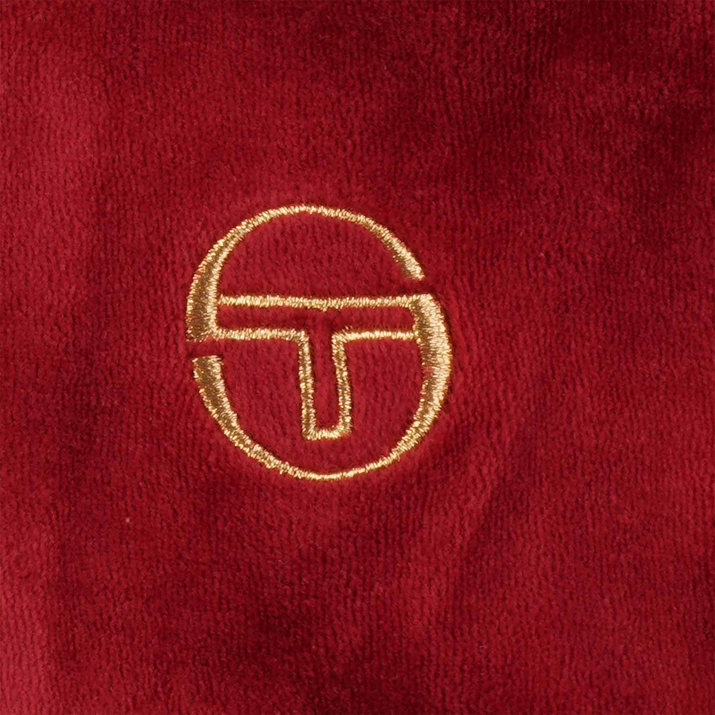 Sergio Tacchini Men's Court Velour Track Top Sun Dried Tomato Red