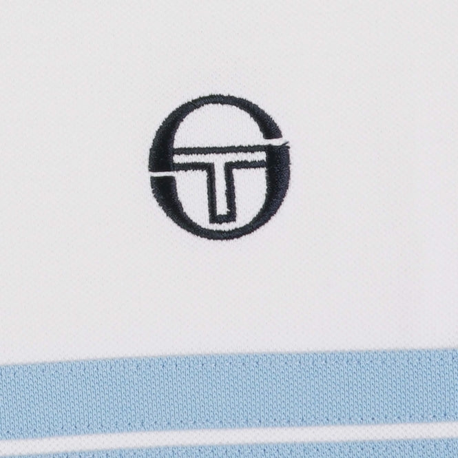 Sergio Tacchini Men's Supermac Polo Shirt White Maritime Blue