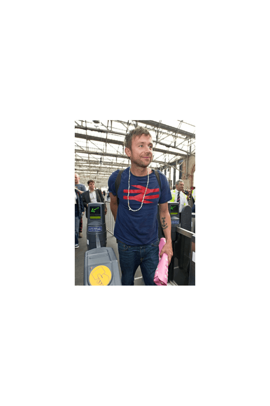 Ska & Soul Men's SS2562 'Rail' Albarn Peached T-Shirt Navy Blue