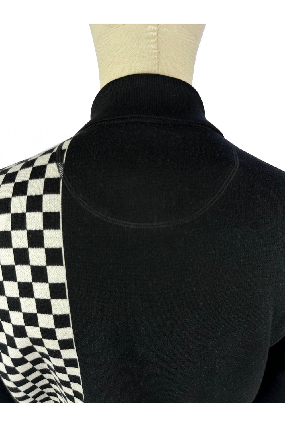 Ska & Soul Men's SS2558 'Weller' Chequerboard Fine Gauge Polo Shirt Black