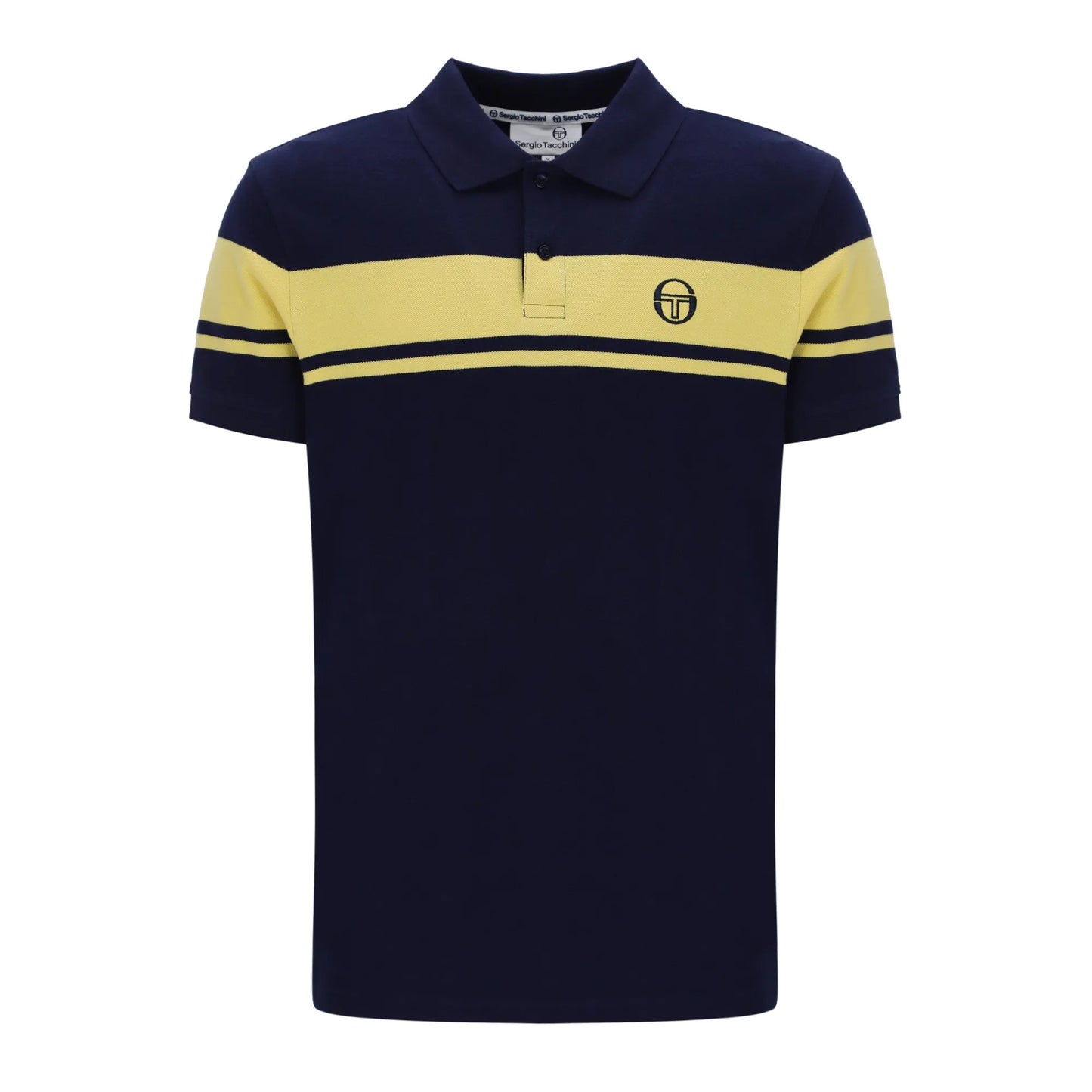 Sergio Tacchini Men's SS Young Line Polo Shirt Maritime Blue / Lemon Drop