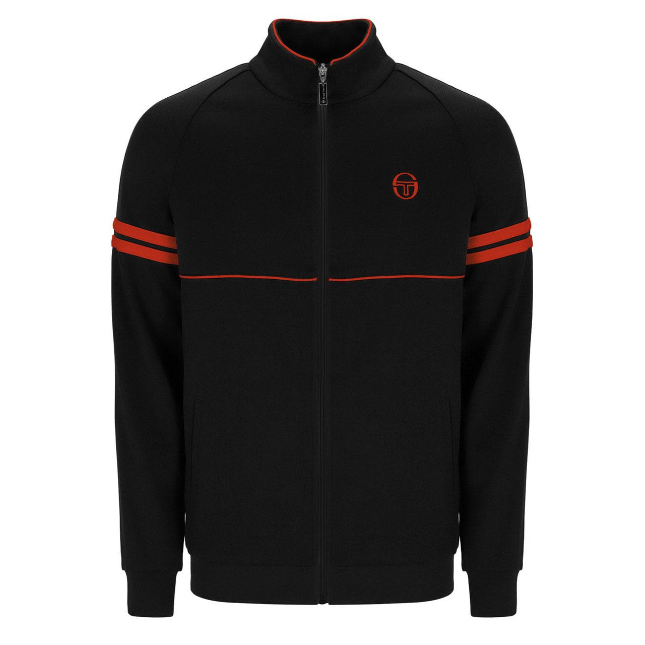 Sergio Tacchini Men's Orion Track Top Black / Tangerine Tango