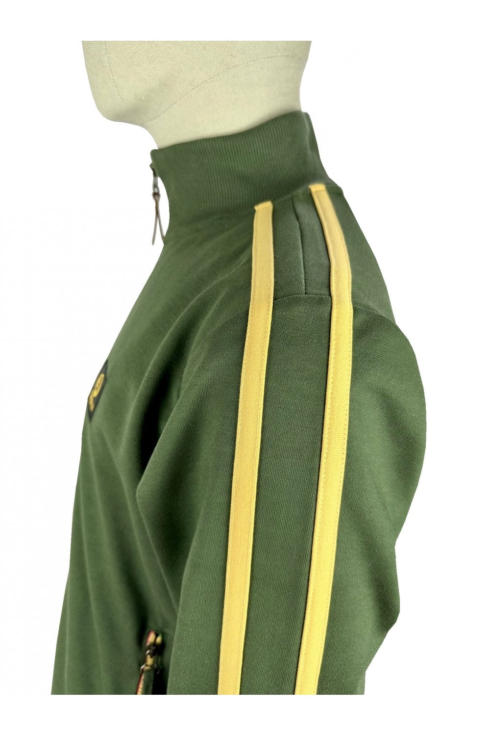 Trojan Records Men's TC1043 Contrast Zip Track Top Army Green