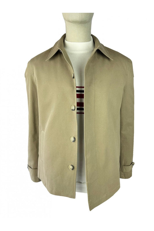 Trojan Records Men's TC1055 Paisley Trim Car Coat Stone