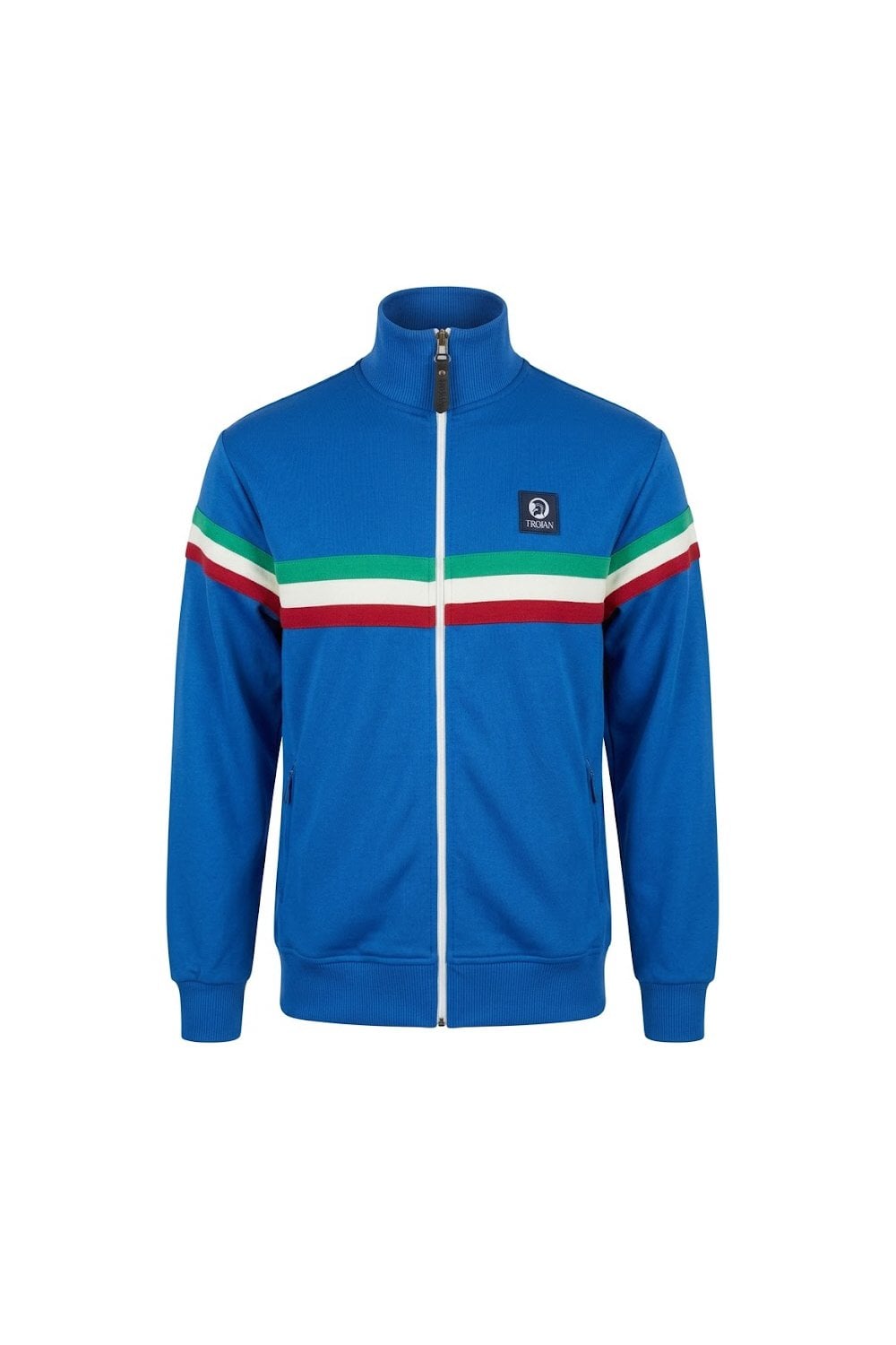 Trojan Records Men's TR9102 Retro Stripe Track Top Cobalt Blue