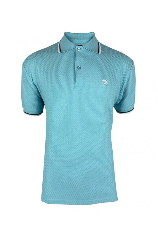 Trojan Records Men's TC1038 Twin Tipped Textured Polo Shirt Mint